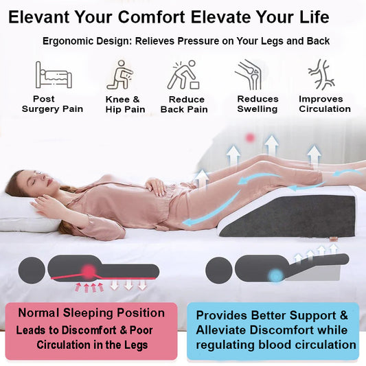 LegAligner J Leg Elevation Wedge Pillow – Sleep, Pain & Swelling Relief