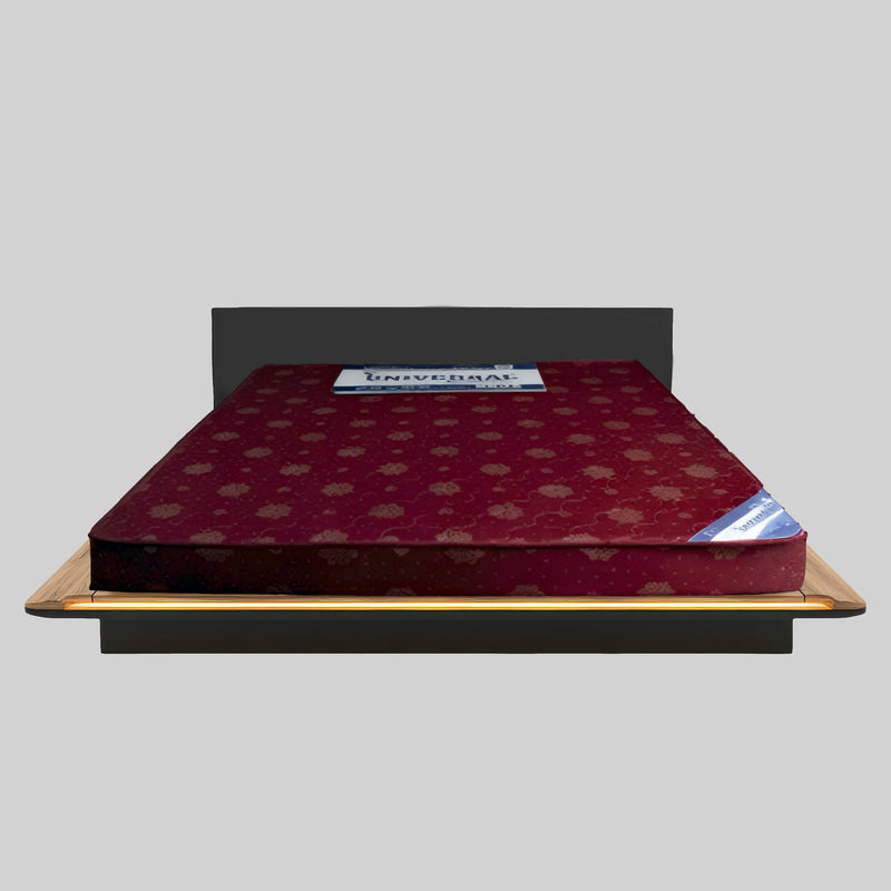 Maroon mattress with a pattern on a gray background