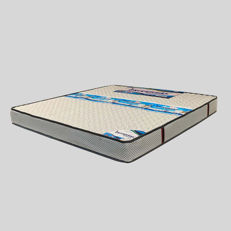 Mattress with brand logo on a gray background