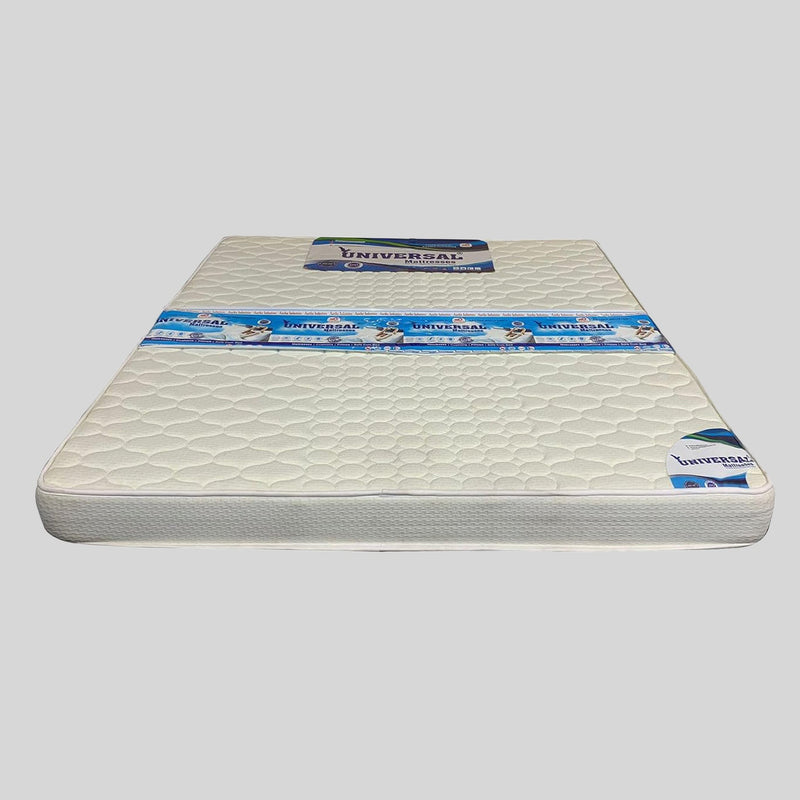 Mattress with 'Universal' branding on a gray background