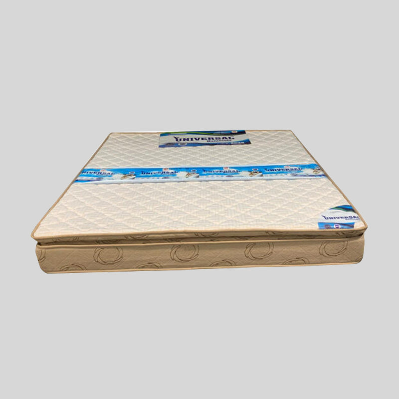Mattress with 'Universal' branding on a gray background