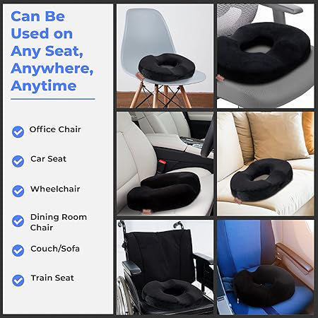 ZenDonut Tailbone & Coccyx Cushion – Long Sitting Comfort & Relief