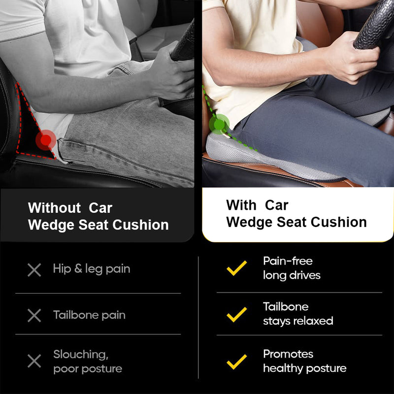 Drive Wedge J Car Seat Memory Foam Cushion – Hip & Back Support