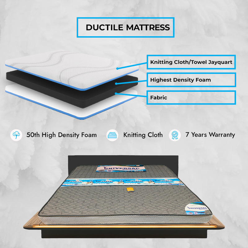 Universal Ductile 50th Mattress – High Density Foam for Back Support